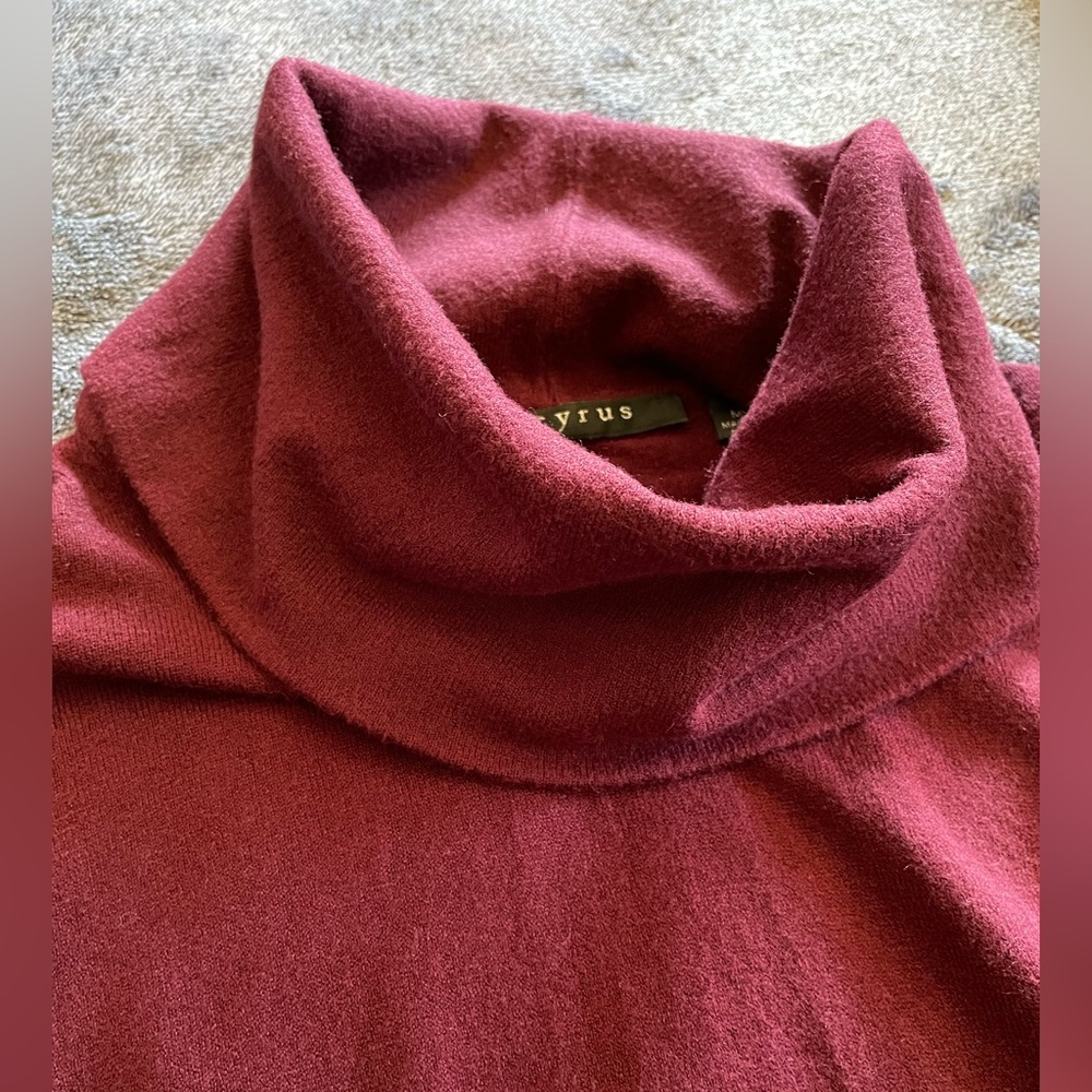 Cyrus Anthropologie Cowl Neck Sweater Burgundy Dolman Sleeve Oversized Size M - Picture 9 of 14